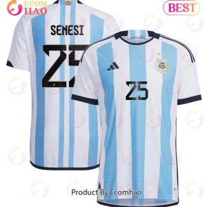 Argentina National Team 2022 23 Qatar World Cup Marcos Senesi #25 White Home Men Jersey New