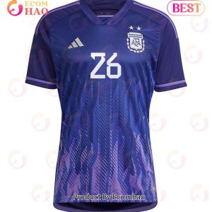 Argentina National Team 2022 23 Qatar World Cup Nahuel Molina #26 Away Women Jersey Dark Blue, Light Purple