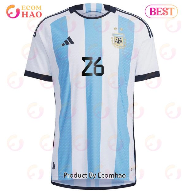 Argentina National Team 2022 23 Qatar World Cup Nahuel Molina #26 White Home Men Jersey New