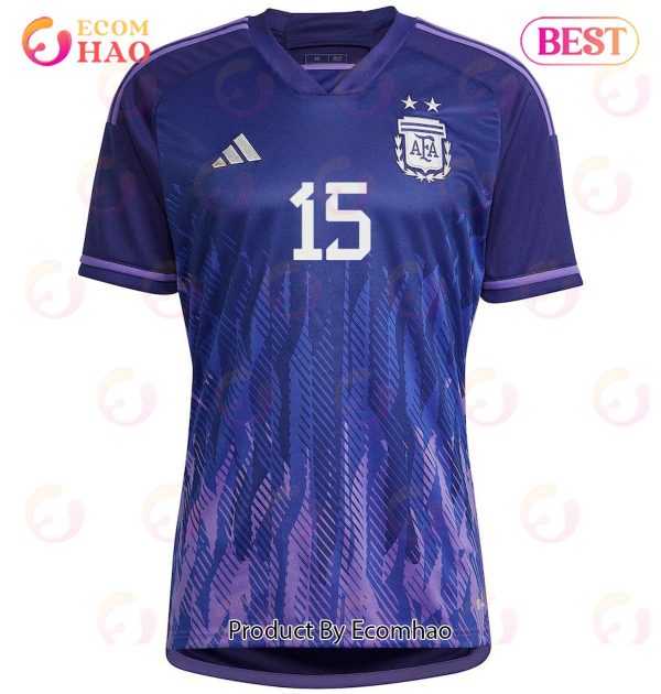 Argentina National Team 2022 23 Qatar World Cup Nicolas Gonzalez #15 Away Women Jersey