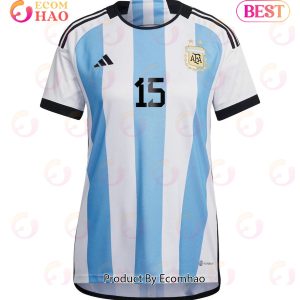 Argentina National Team 2022 23 Qatar World Cup Nicolas Gonzalez #15 Home Women Jersey