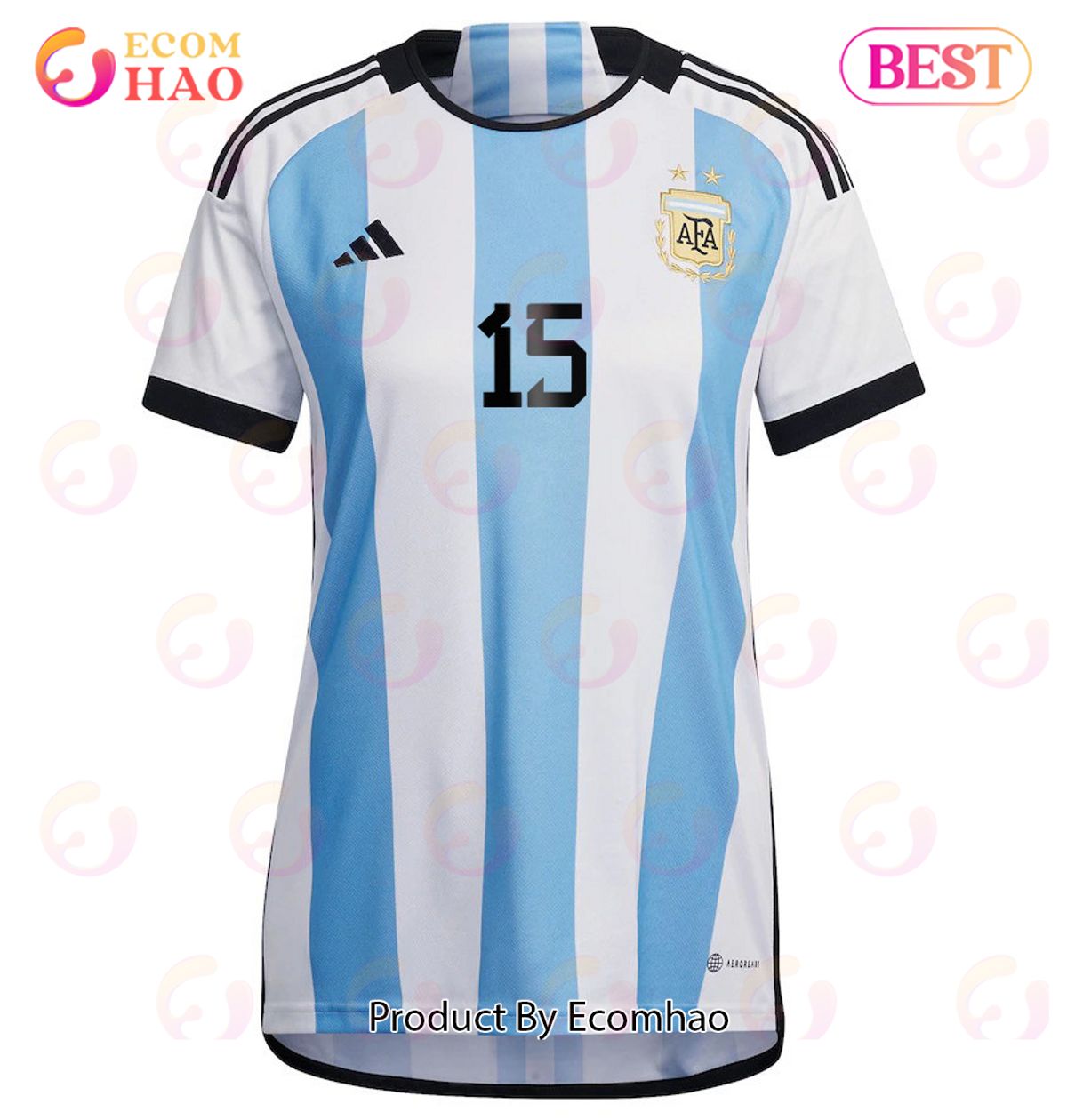 Argentina National Team 2022 23 Qatar World Cup Nicolas Gonzalez #15 Home Women Jersey