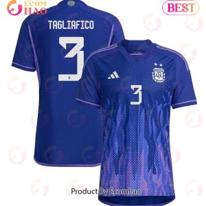 Argentina National Team 2022 23 Qatar World Cup Nicolas Tagliafico #3 Away Men Jersey