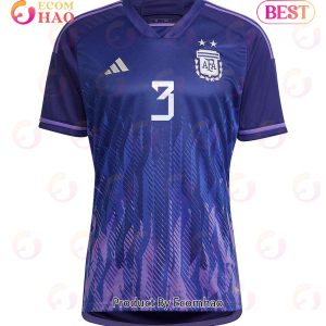 Argentina National Team 2022 23 Qatar World Cup Nicolas Tagliafico #3 Away Women Jersey Dark Blue, Light Purple