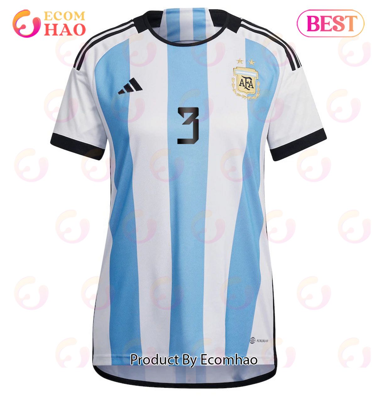 Argentina National Team 2022 23 Qatar World Cup Nicolas Tagliafico #3 Home Women Jersey