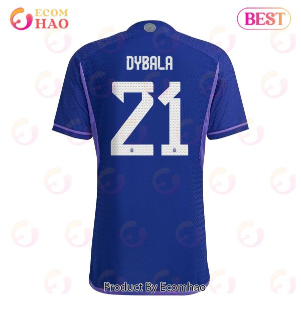 Argentina National Team 2022 23 Qatar World Cup Paulo Dybala #21 Away Men Jersey
