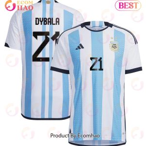 Argentina National Team 2022 23 Qatar World Cup Paulo Dybala #21 White Home Men Jersey New