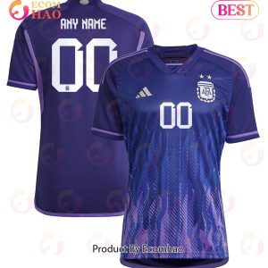 Argentina National Team 2022 Qatar World Cup Custom #00 Away Women Jersey Dark Blue, Light Purple