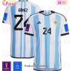 Argentina National Team FIFA World Cup Qatar 2022 Patch Alejandro Gomez #24 Home Women Jersey