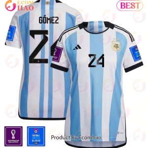Argentina National Team FIFA World Cup Qatar 2022 Patch Alejandro Gomez #24 Home Women Jersey