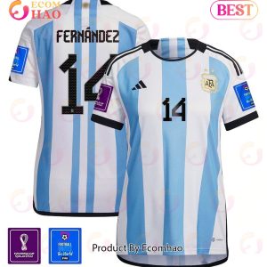 Argentina National Team FIFA World Cup Qatar 2022 Patch Enzo Fernandez #14 Home Women Jersey