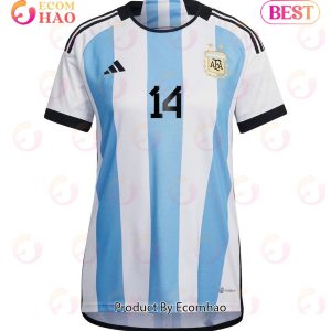 Argentina National Team FIFA World Cup Qatar 2022 Patch Enzo Fernandez #14 Home Women Jersey