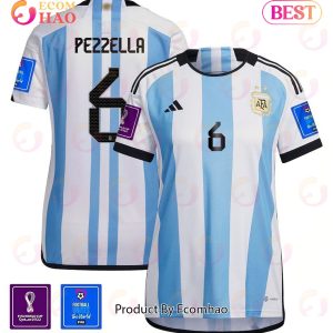 Argentina National Team FIFA World Cup Qatar 2022 Patch German Pezzella #6 Home Women Jersey