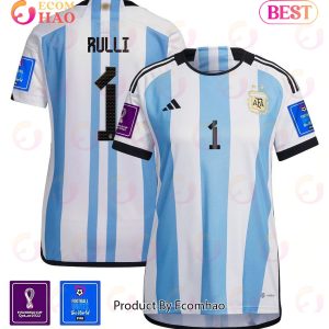 Argentina National Team FIFA World Cup Qatar 2022 Patch Geronimo Rulli #1 Home Women Jersey
