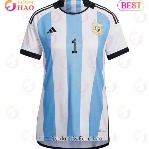 Argentina National Team FIFA World Cup Qatar 2022 Patch Geronimo Rulli #1 Home Women Jersey