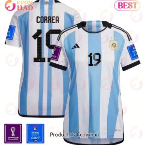 Argentina Champions Three Stars Marcos Acuña 8 Youth Away Jersey