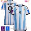Argentina National Team FIFA World Cup Qatar 2022 Patch Lautaro Martinez #22 Away Men Jersey