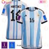 Argentina National Team FIFA World Cup Qatar 2022 Patch Lisandro Martinez #16 Home Men Jersey