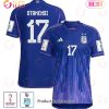 Argentina National Team FIFA World Cup Qatar 2022 Patch Nicolas Otamendi #17 Away Women Jersey