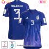 Argentina National Team FIFA World Cup Qatar 2022 Patch Nicolas Tagliafico #3 Away Women Jersey Argentina National Team FIFA World Cup Qatar 2022 Patch Nicolas Tagliafico #3 Away Women Jersey