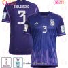 Argentina National Team FIFA World Cup Qatar 2022 Patch Nicolas Tagliafico #3 Away Men Jersey
