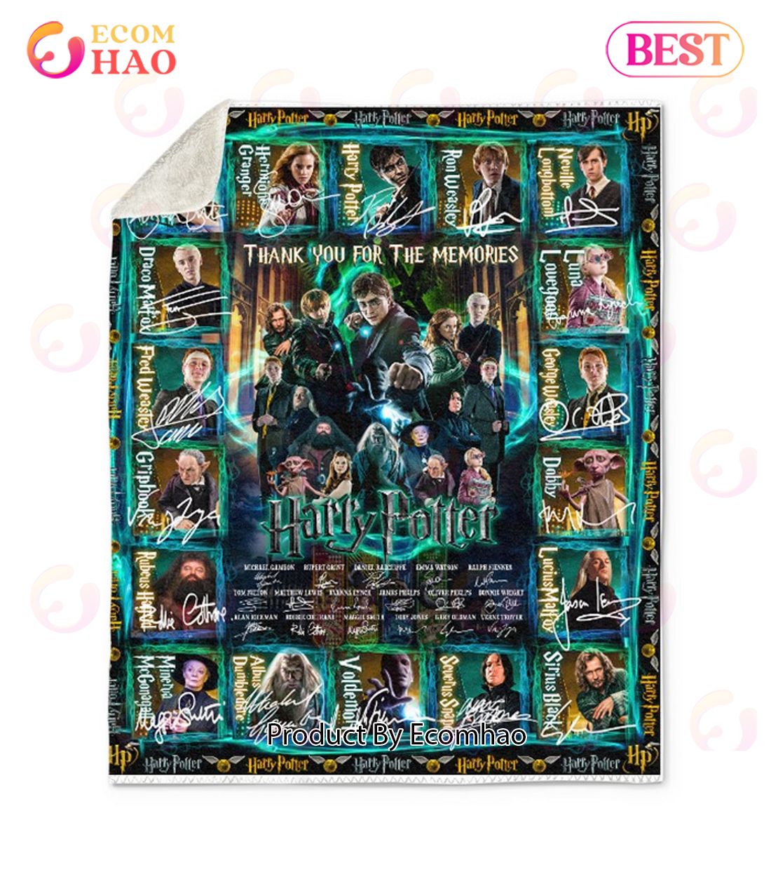 Thank You For The Memories Harry Potter Quilt, Fleece Blanket, Sherpa Fleece Blanket