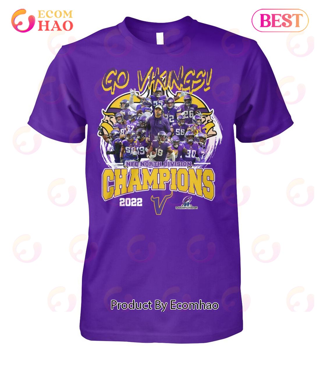 Minnesota Vikings 2022 Nfc North Division Champions 2008-2022 Tee Shirt -  Trends Bedding