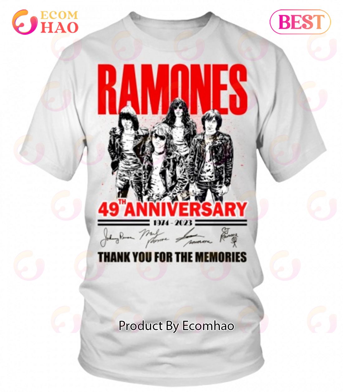 Ramones 49th Anniversary 1974 – 2023 Thank You For The Memories T-Shirt