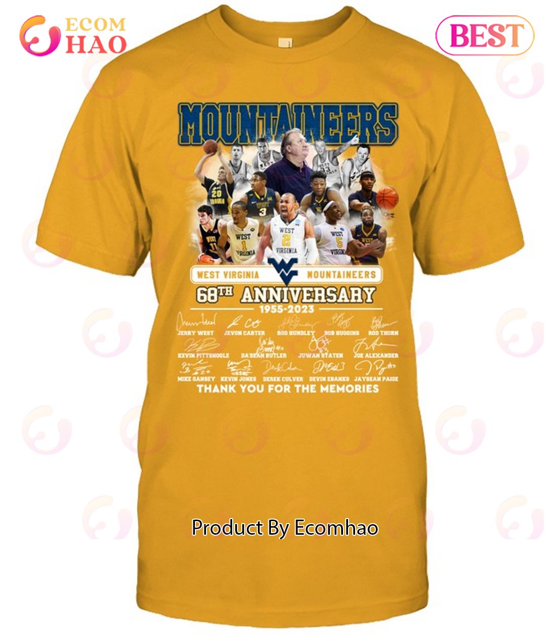 West Virginia Mountaineers 68th Anniversary 1955 – 2023 Thank You For The Memories T-Shirt