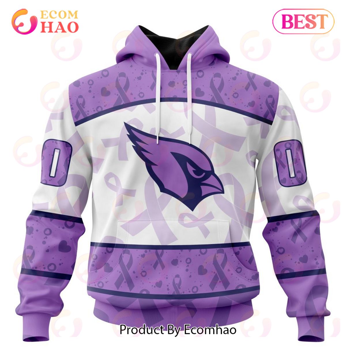 NFL Arizona Cardinals Special Lavender Fight Cancer 3D Hoodie