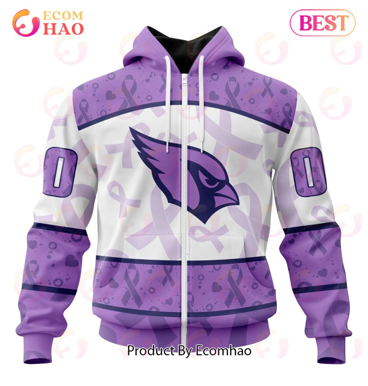 NFL Arizona Cardinals Special Lavender Fight Cancer 3D Hoodie