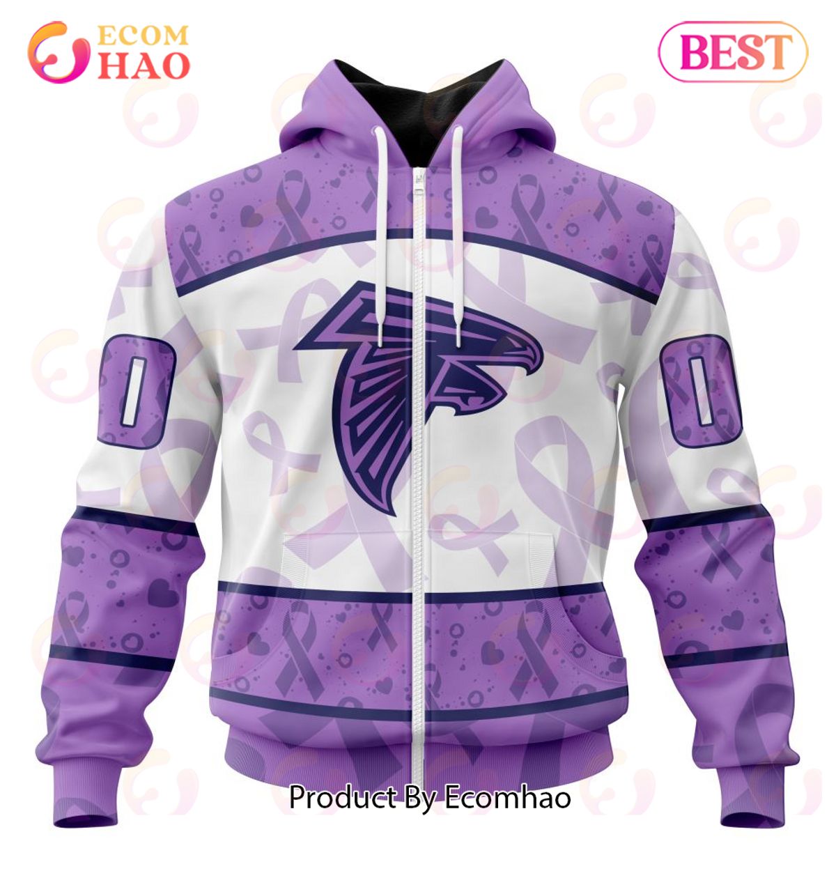 NFL Atlanta Falcons Special Lavender Fight Cancer 3D Hoodie