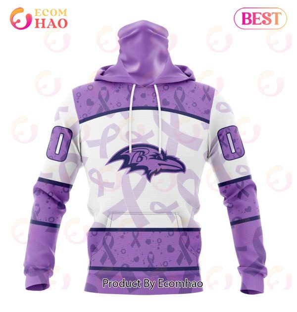 NFL Baltimore Ravens Special Lavender Fight Cancer 3D Hoodie