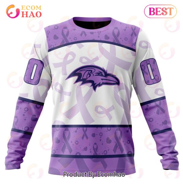 NFL Baltimore Ravens Special Lavender Fight Cancer 3D Hoodie