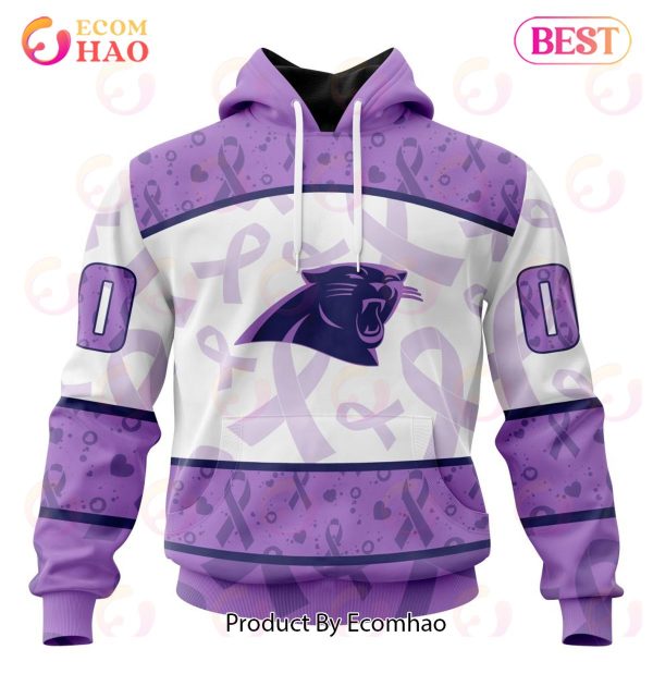 NFL Carolina Panthers Special Lavender Fight Cancer 3D Hoodie