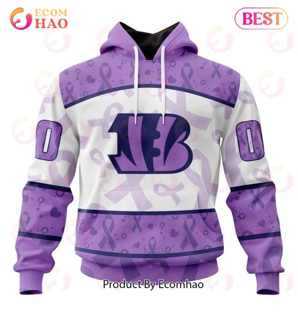 NFL Cincinnati Bengals Special Lavender Fight Cancer 3D Hoodie