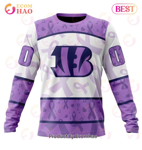 NFL Cincinnati Bengals Special Lavender Fight Cancer 3D Hoodie