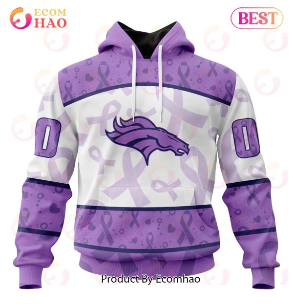 NFL Denver Broncos Special Lavender Fight Cancer 3D Hoodie