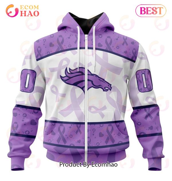 NFL Denver Broncos Special Lavender Fight Cancer 3D Hoodie