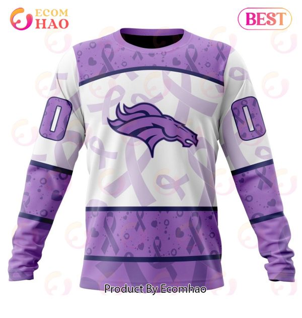 NFL Denver Broncos Special Lavender Fight Cancer 3D Hoodie