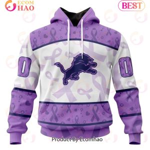 NFL Detroit Lions Special Lavender Fight Cancer 3D Hoodie