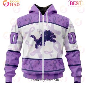 NFL Detroit Lions Special Lavender Fight Cancer 3D Hoodie