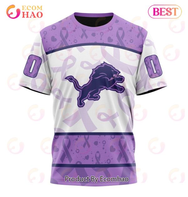 NFL Detroit Lions Special Lavender Fight Cancer 3D Hoodie