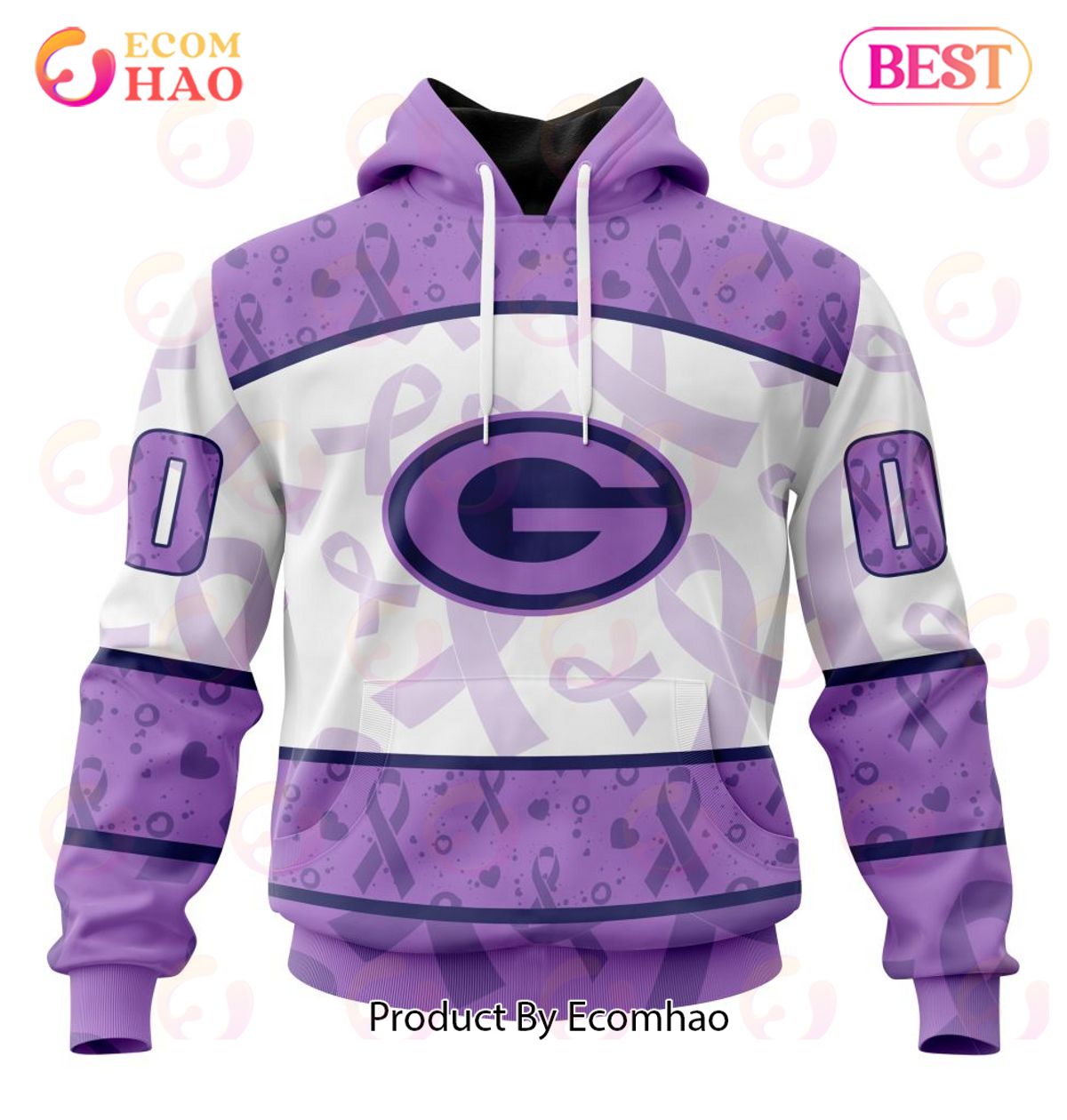 NFL Green Bay Packers Special Lavender Fight Cancer 3D Hoodie