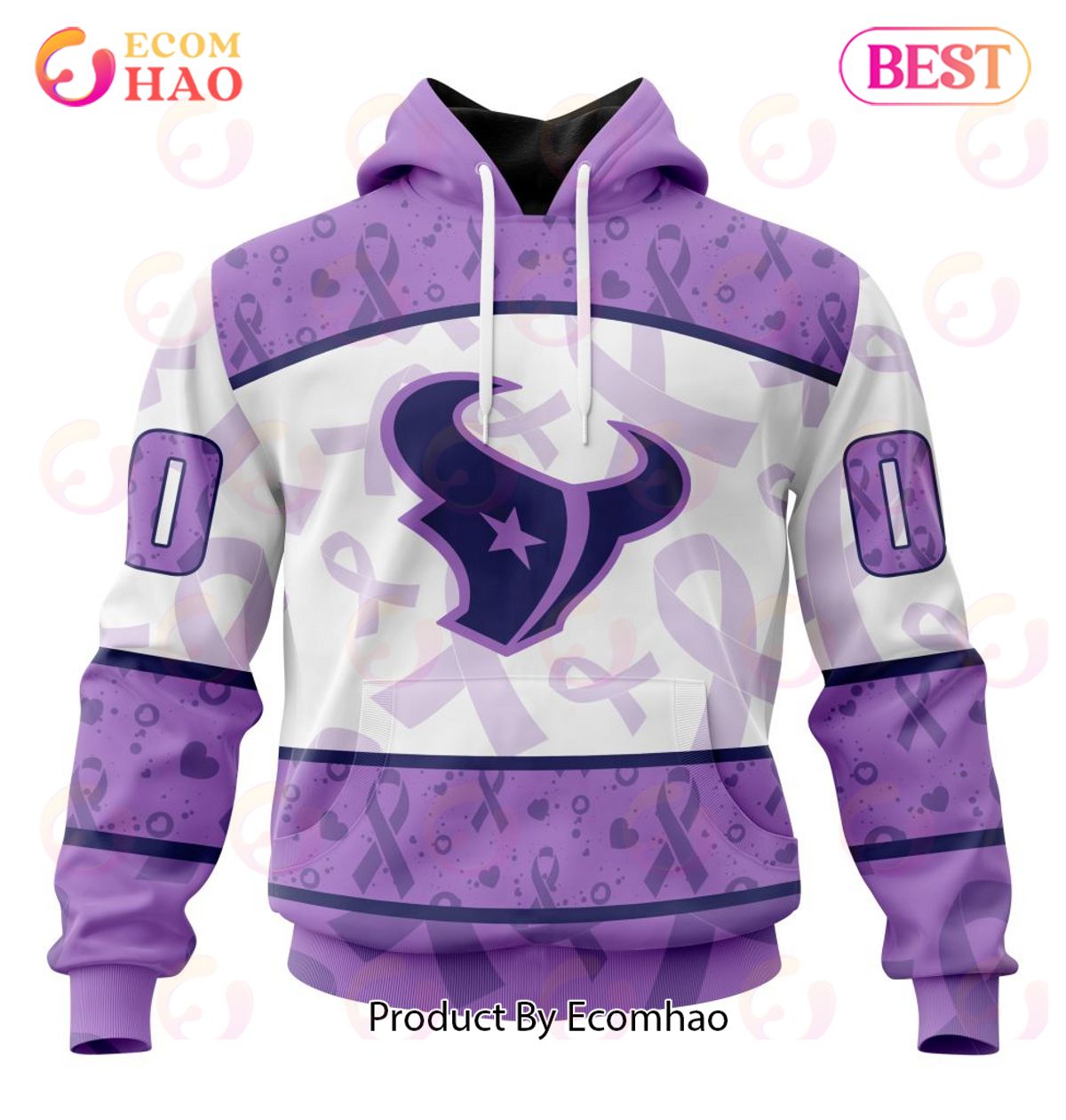 NFL Houston Texans Special Lavender Fight Cancer 3D Hoodie