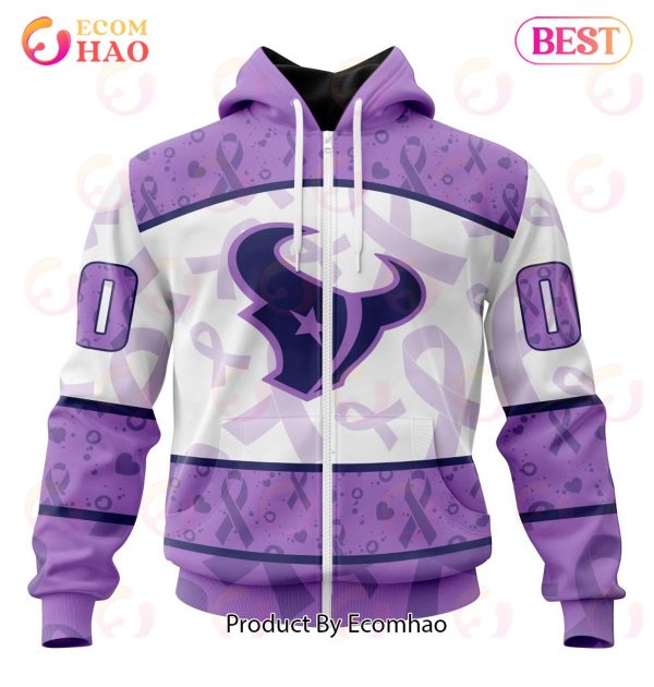 NFL Houston Texans Special Lavender Fight Cancer 3D Hoodie