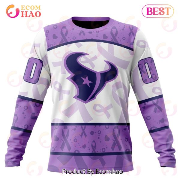 NFL Houston Texans Special Lavender Fight Cancer 3D Hoodie