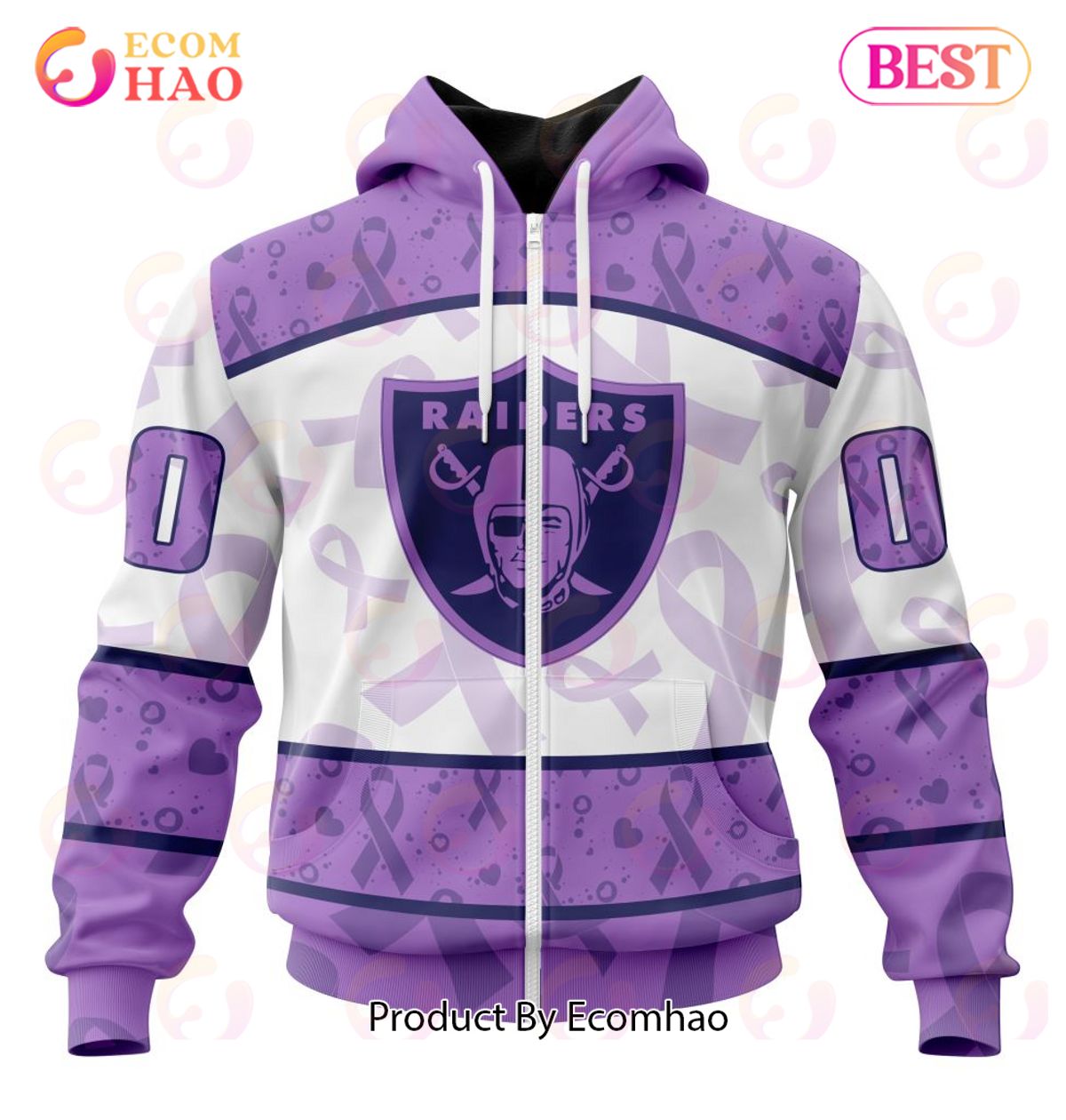 NFL Las Vegas Raiders Special Lavender Fight Cancer 3D Hoodie