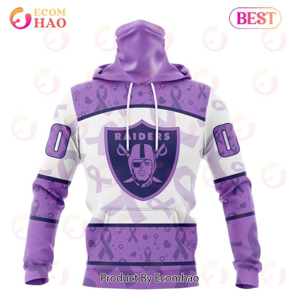 NFL Las Vegas Raiders Special Lavender Fight Cancer 3D Hoodie