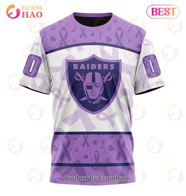 NFL Las Vegas Raiders Special Lavender Fight Cancer 3D Hoodie